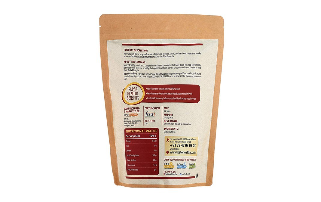 Super Healthy Keto Sweetener    Pack  500 grams